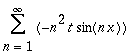 Sum(-n^2*t*sin(n*x),n = 1 .. infinity)