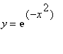 y = exp(-x^2)