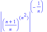 abs(((n+1)/n)^(n^2))^(-1/n)