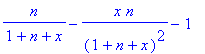 n/(1+n+x)-x*n/(1+n+x)^2-1