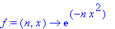 f := (n, x) -> exp(-n*x^2)