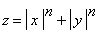 z = abs(x)^n+abs(y)^n