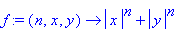 f := (n, x, y) -> abs(x)^n+abs(y)^n