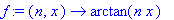 f := (n, x) -> arctan(n*x)